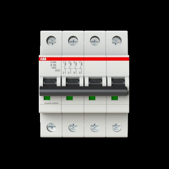 ABB Stotz S&J - Leitungsschutzschalter Sicherungsautomat S204-D25 6 kA, 25 A, 4P