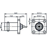 Telegärtner - Koax-Steckverbinder BNC-Flanschbuchse 100023397 50Ohm löt