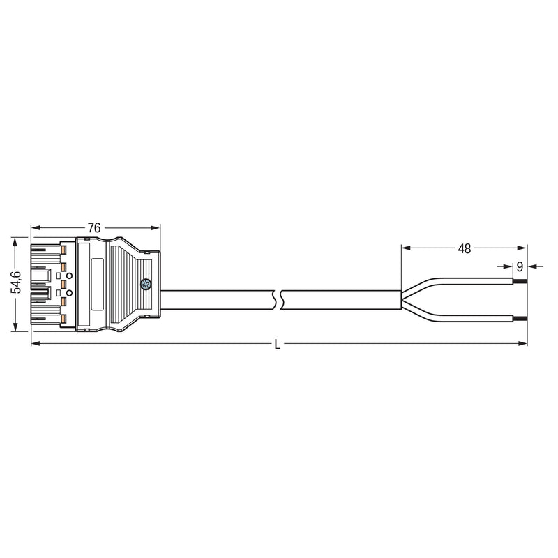 WAGO - Konfektionierte Leitung für steckbare Gebäudeinstallation konfekt. Anschlussleitung 771-5001/208-000 B2ca,Stecker