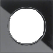 Berker - Abdeckrahmen Rahmen Glas/sw 10112216 1fach, rund