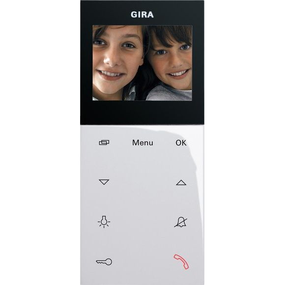 Gira - Innenstation für Türkommunikation Wohnungsstation Video AP 123903 Plus reinweiß