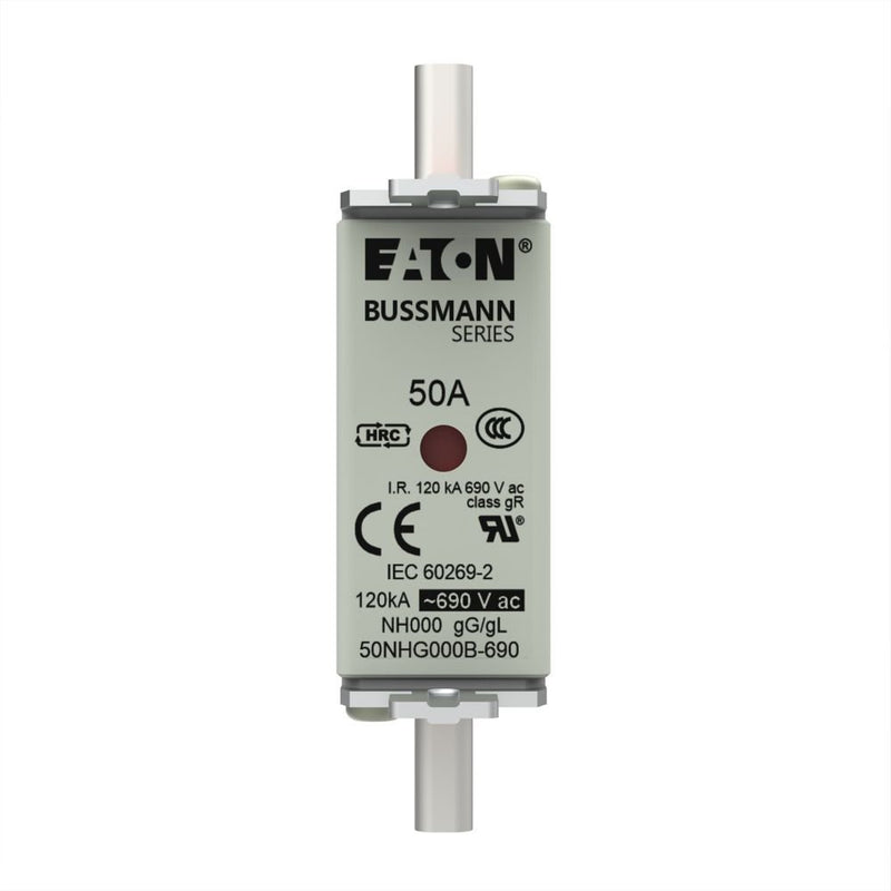 Eaton - Messersicherung Sicherungseinsatz Nieders. 50NHG000B-690 50A AC 690V 120kA − 3 Stück