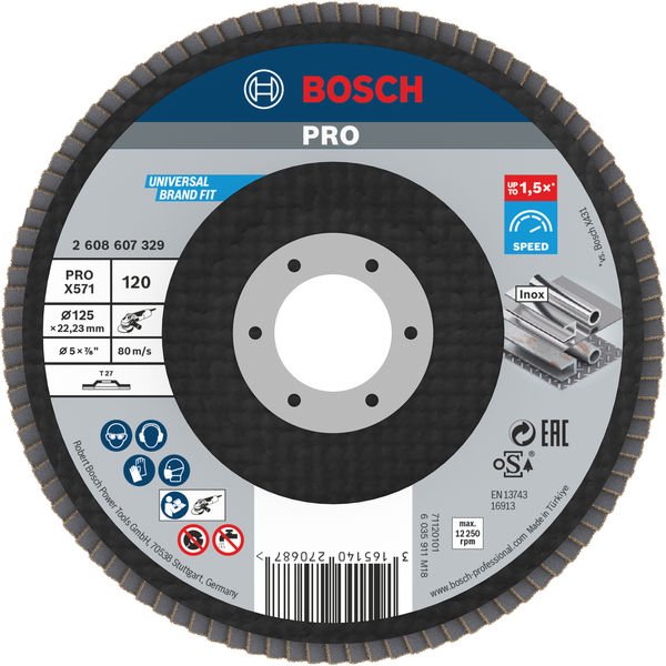 Bosch - Trenn-/Schleifscheibe PRO X571 2608607329 Fächerschleifscheibe