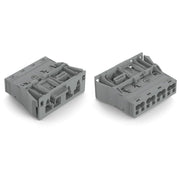 WAGO - Geräteanschluss für steckbare Gebäudeinstallation Snap-In-Stecker 770-754/060-000 4-polig,Kod. B,grau − 100 Stück