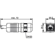 Telegärtner - Modularer Steckverbinder STX V4 RJ45-Steckerset 100007464 AWG24-27 Cat.6
