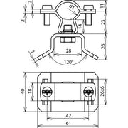 DEHN - Leitungshalter für Blitzschutz Leitungshalter LHZS2023SBH25X0.3V2A f. HVI-Leitung NIRO