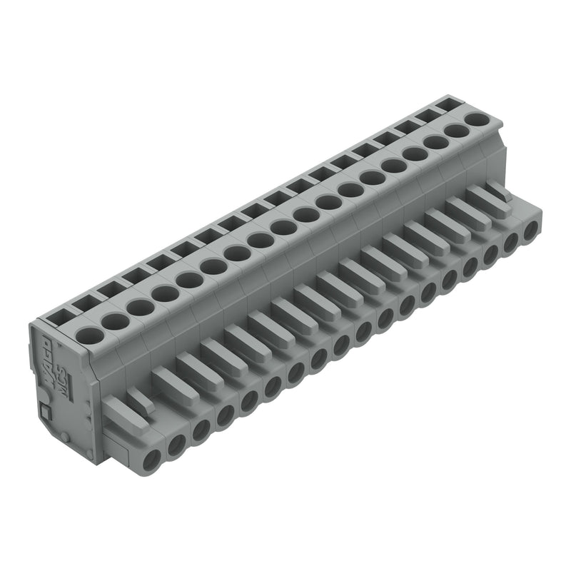 WAGO - Kabelsteckverbinder für Leiterplattensteckverbinder 1-Leiter Federleiste 232-218/026-000 CAGECLAMP 2,5mm²,gr − 25 Stück