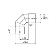 Maico - Luftkanal rund Blechbogen MF-B75 DN75