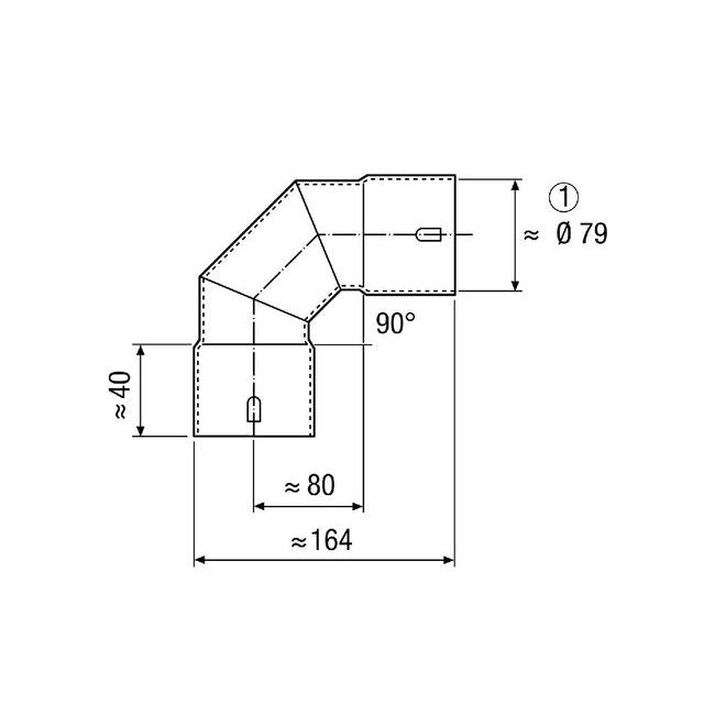 Maico - Luftkanal rund Blechbogen MF-B75 DN75