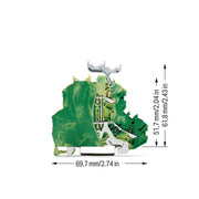 WAGO - Schutzleiter-Reihenklemme Doppelstockklemme 2002-2237/099-000 − 50 Stück