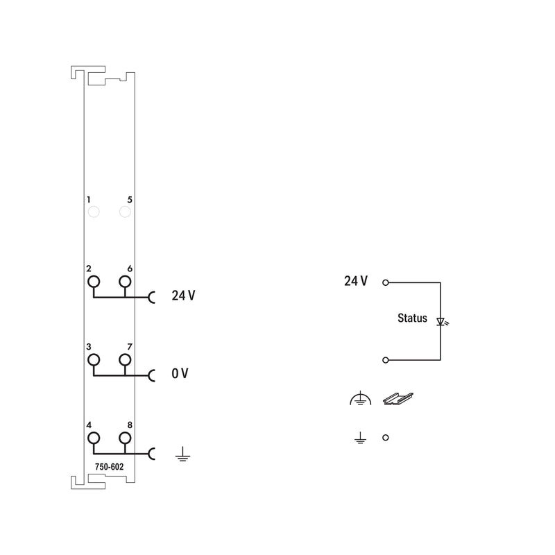 WAGO - Feldbus, Dez. Peripherie - Einspeise- und Segmentmodul Potentialeinspeisung 750-602 DC24V passiv