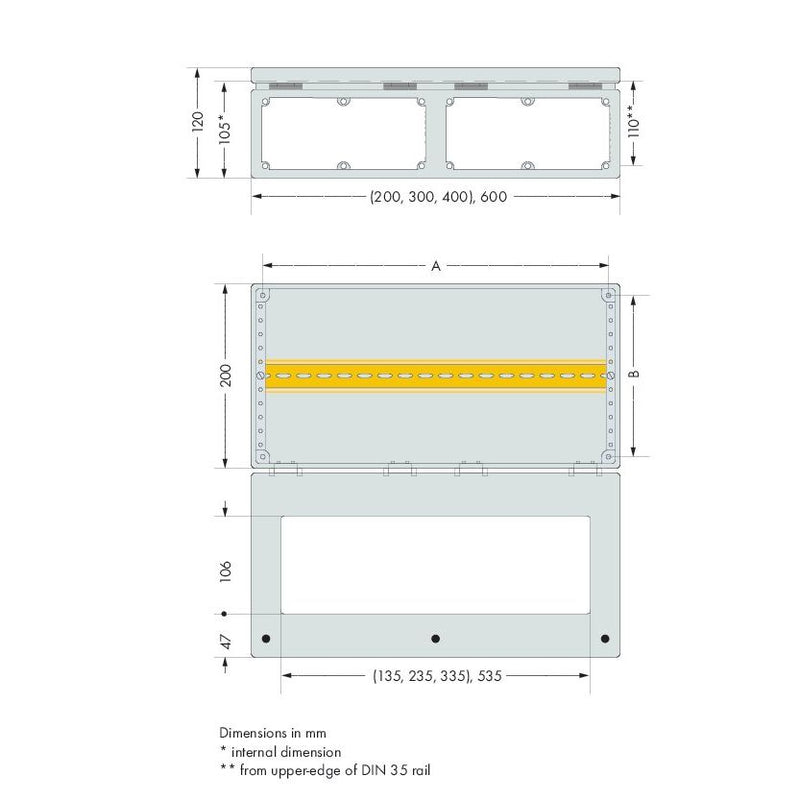 WAGO - Zähler-Komplettschrank IP65Systemgehäuse Stahlbl. 850-814/002-000 BxHxT200x120x200mm