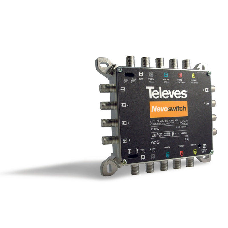 Televes - Multischalter Multischalter 5 in 6 Guß MS56NCQ NEVO m.NT quad kask.  − 1 Stück