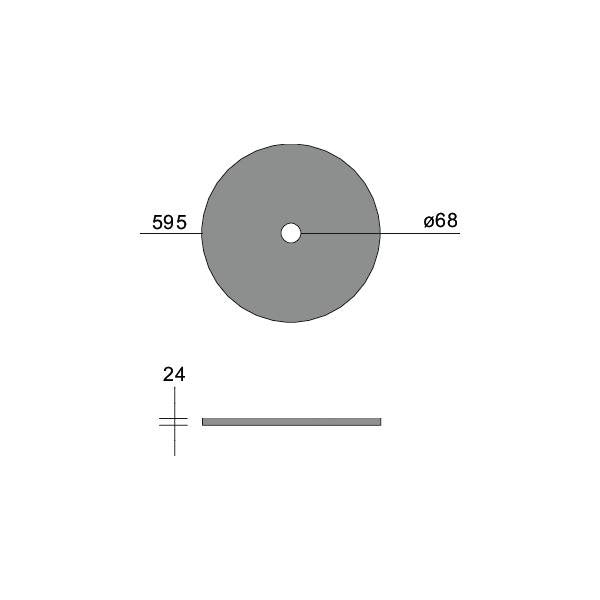 Brumberg Leuchten - Mechanisches Zubehör/Ersatzteile für Leuchten Akustikpaneel D595mm 85010442 Aus. D68mm, grey