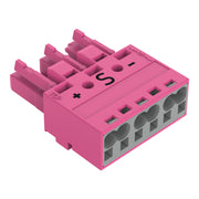 WAGO - Steckverbinder für steckbare Gebäudeinstallation Buchse 3-polig 770-283/082-000 Kod. B,pink − 100 Stück
