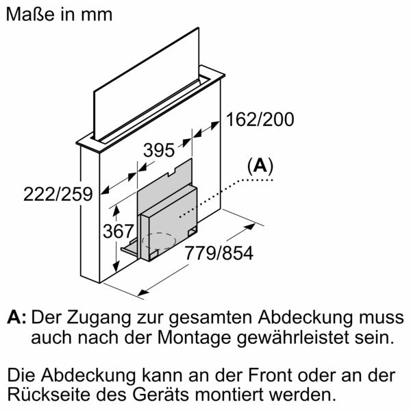 Bosch - Zubehör/Ersatzteile für Dunstabzugshauben Einbausatz Montageset DSZ1WW1M1 f. abnehmb. Lüfter
