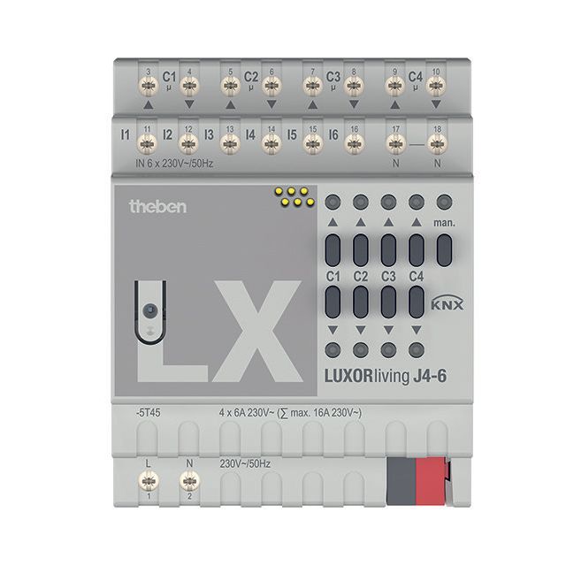 Theben - Bussystem-Jalousieaktor Jalousieaktor LUXORliving J4-6 4-fach − 1 Stück