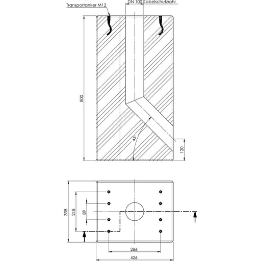 ABL E-Mobility - Zubehör/Ersatzteile für E-Mobility Fertigfundament aus Beton EMC9999 der Güte C 30/37