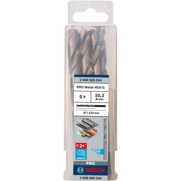 Bosch - Bohrer PRO Metal HSS-G 2608585524 Spiralbohrer 10,3 x