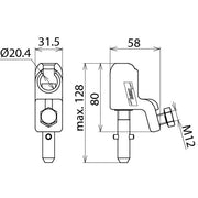 DEHN - Anschlusselement für EuK-Vorrichtung Kugelkopfhaube KKH 20 SQ D20mm starr