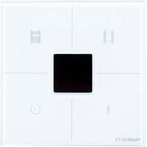 Etherma - Raumthermostat Design-Einbauthermostat eTOUCH-hybrid 2 Relaisausg.16A ws