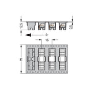 WAGO - Leiterplattensteckverbinder THR-Stiftleiste Lötstift 733-370/105-604/997- 0,8x0,8,abgew.,sw − 300 Stück