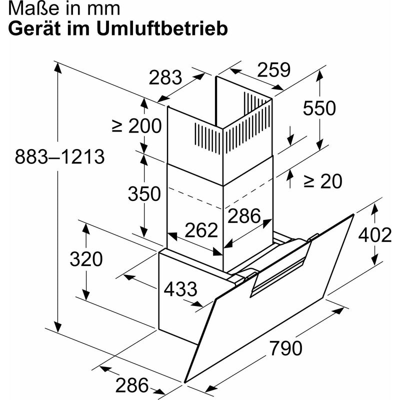 Bosch - Dunstabzugshaube Wandesse Schrägdesign DWK87FN60 Serie4,HomeConnect
