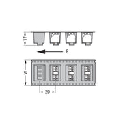WAGO - Leiterplattenklemme THR-Leiterplattenklemme 250-203/353-604/997- Drücker,1,5mm²,sw − 160 Stück