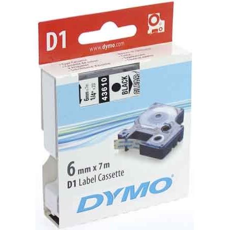 Newell Brands - Schriftband D1 Schriftband 6mm/7m 43610 schwarz auf transp