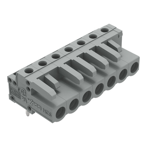 WAGO - Leiterplattensteckverbinder THT-Federleiste abgewink. 232-237 Rastermaß 5mm,grau − 50 Stück