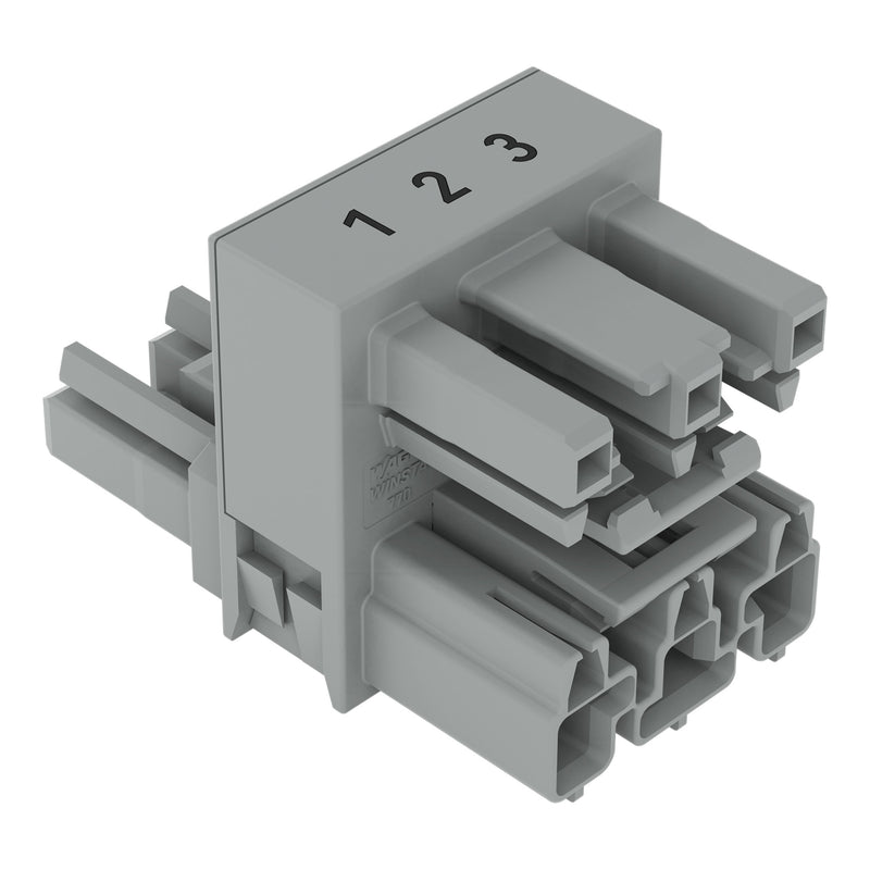 WAGO - Kompaktverteiler für steckbare Gebäudeinstallation h-Verteiler,3-polig,Kod. B 770-1764 grau − 50 Stück