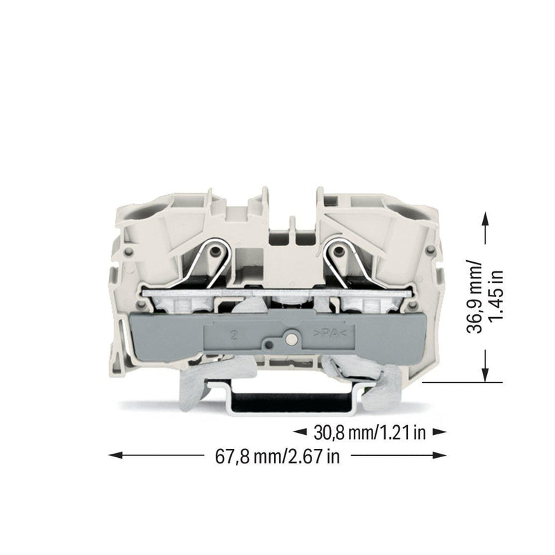 WAGO - Schutzleiter-Reihenklemme 2-Leiter-Schirmleiterklem. 2010-1208 10mm² − 25 Stück