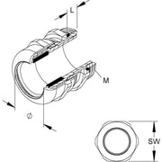 HKL - Kabelverschraubung IPON-Kabelverschraubung 2234M12 M12 ms