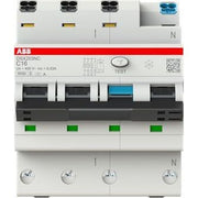 ABB Stotz S&J - Kombination FI-Schalter/Leitungsschutzschalter FI/LS-Schalter DSX203NC C16 A30 6kA, 3P+N, 30mA