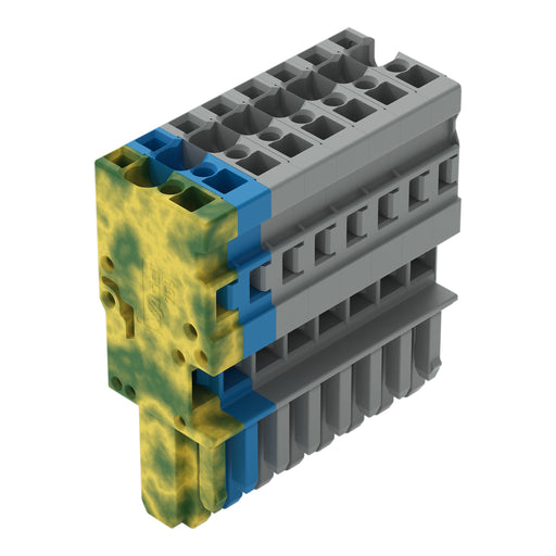 WAGO - Ein- und mehrpolige Klemmenleiste 1-Leiter-Federleiste 769-108/000-039 4mm²,gr/bl/gn-ge − 25 Stück