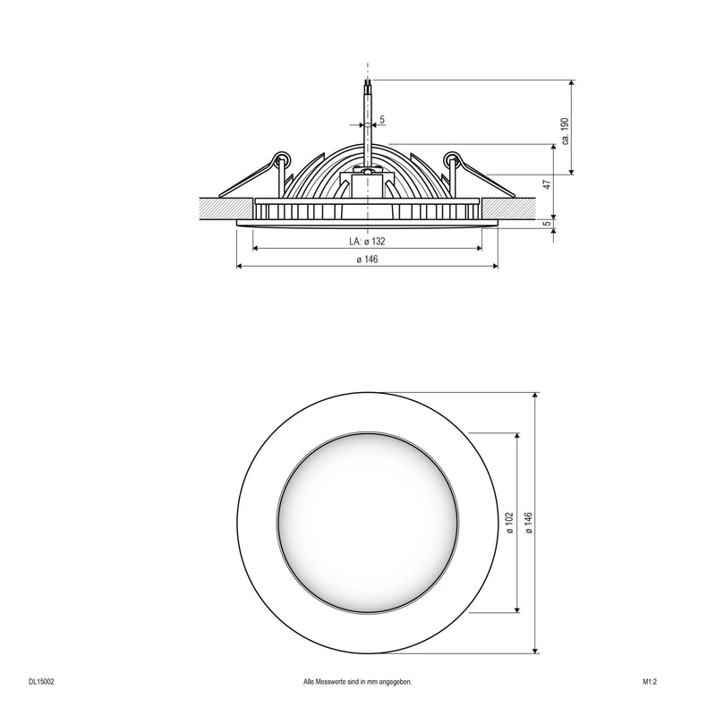 EVN Lichttechnik - Downlight/Strahler/Flutlicht P-LED Deckeneinbauleuchte DL15002 3000K 350mA rund ws