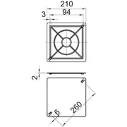 OBO Bettermann - Deckel für Dose/Gehäuse für Montage in der Wand/Decke Kastendeckel Unterputz UV 200 D 210x210x2, PS, weiß − 5 Stück