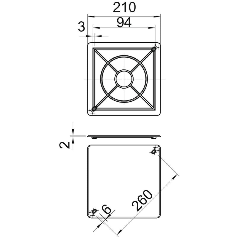 OBO Bettermann - Deckel für Dose/Gehäuse für Montage in der Wand/Decke Kastendeckel Unterputz UV 200 D 210x210x2, PS, weiß − 5 Stück
