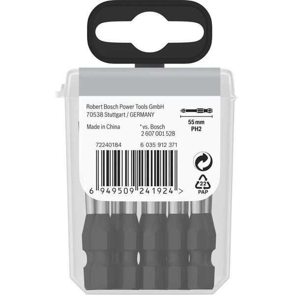 Bosch - Bit-Set PRO Phillips Impact Bit, 2608522523VE(15) PH2, 55 mm, 15-tlg. − 10 Packung