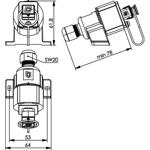 Telegärtner - Kommunikationsanschlussdose Kupfer Industrie STX V4 Aufputzdose 100007442 RJ45 Modul A Cat.6A