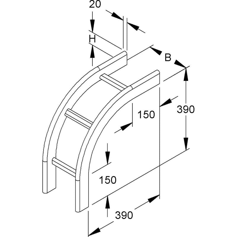 Niedax - Bogen für Kabelleiter Fallstück KROF 60.425 F