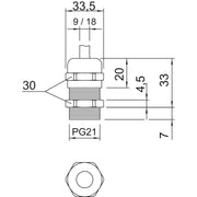 OBO Bettermann - Kabelverschraubung Verschraubung V-TEC PG21 MS − 25 Stück