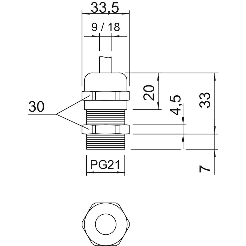 OBO Bettermann - Kabelverschraubung Verschraubung V-TEC PG21 MS − 25 Stück