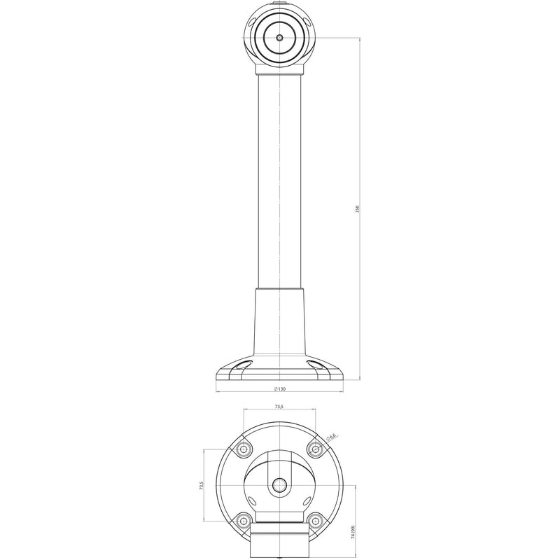Assa Abloy effeff - Haftmagnet für Türfeststellanlage Magnet 830 300N Boden/Wand 830-3BW3UD--F90 24V 350mm Dämpfer