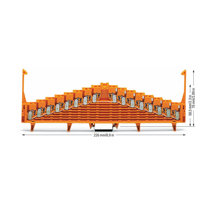 WAGO - Durchgangs-Reihenklemme Potentiolklemme 727-125 2x0,08-1,5mmq orange − 25 Stück