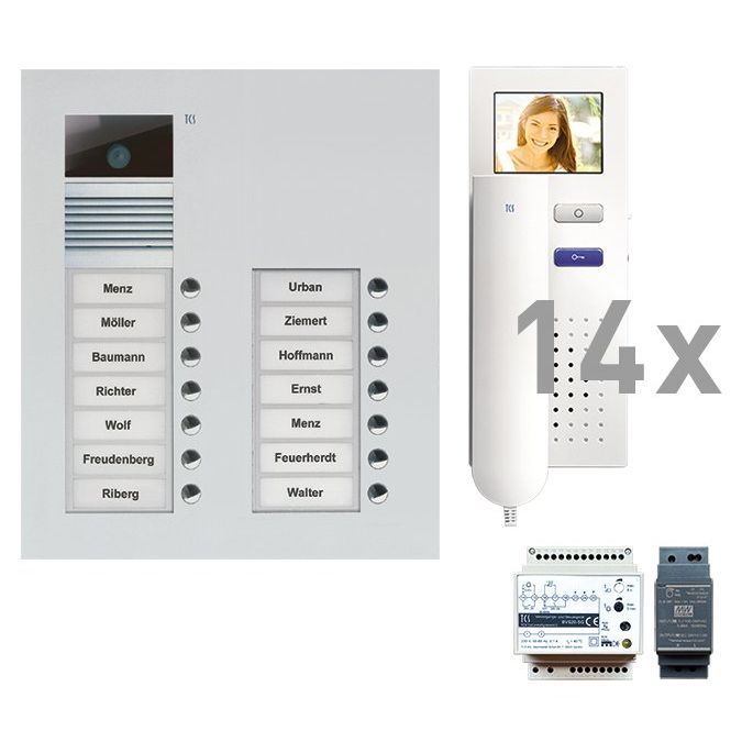 TCS Tür Control - Türsprech-Set Video Außenstation Pack 14 PVU16140-0010 AVU 14 Tasten UP