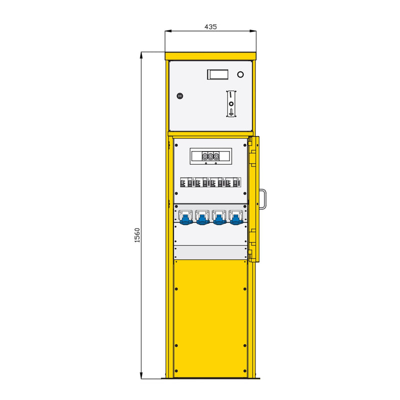 Walther Werke - Baustromverteiler Kassiersäule 82146001 5 RCDs TypA
