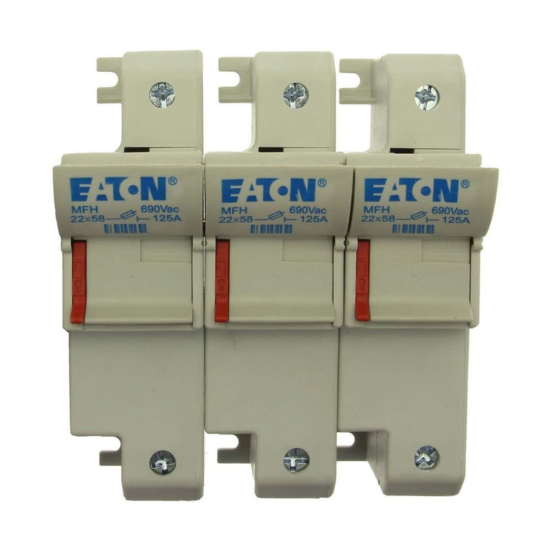 Eaton - Halter für zylindrische Sicherung Sicherungshalter Niedersp. 3 POLE 22X58 MFH 125A AC 690V 3polig − 2 Stück