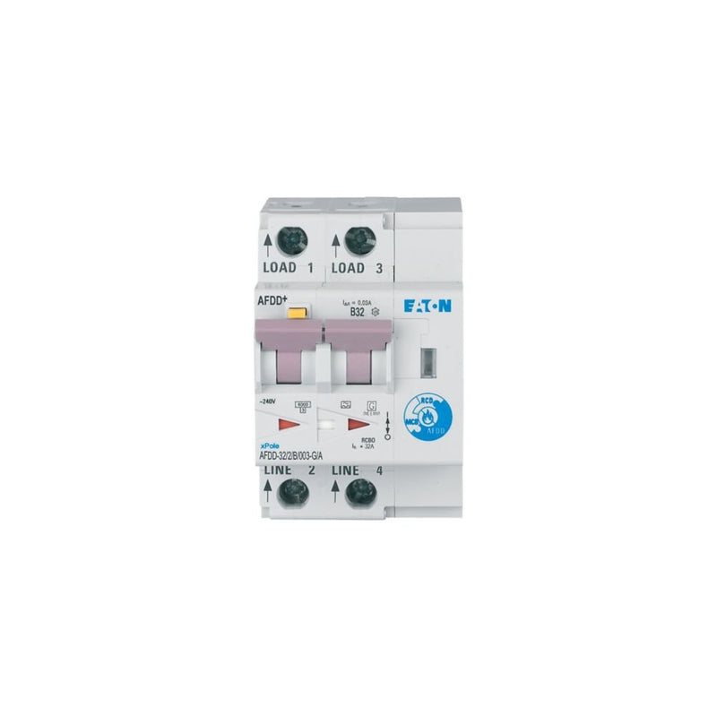 Eaton - Kombination FI-Schalter/Leitungsschutzschalter mit Zusatzeinrichtung Brandschutzschalter AFDD-32/2/B/003-G/A 2p,B,32A,30mA,TypG/A