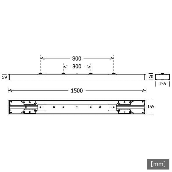 LTS Licht&Leuchten - Decken-/Wandleuchte LED-Anbauleuchte MILAA104.1500840ORsw 840, DALI, schwarz